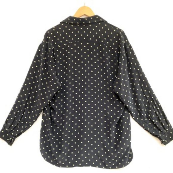 KENAR 90s Silk Polka Dot Buttondown Shirt Blouse - Picture 4 of 6